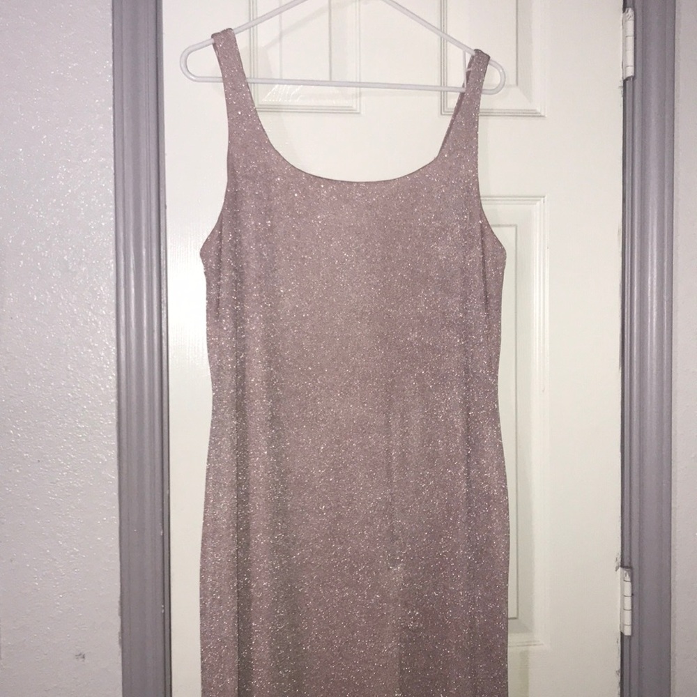 Pink glittery dress with cover up.